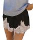 UAURORAO Satin Lace-Trim Lounge Shorts