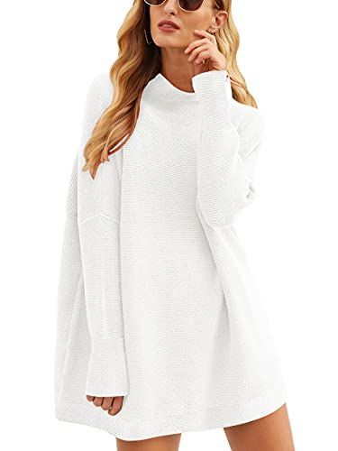 ANRABESS Oversized Turtleneck Tunic Sweater