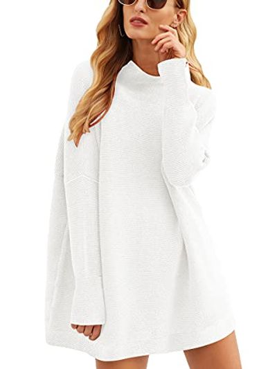 ANRABESS Oversized Turtleneck Tunic Sweater