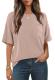 MEROKEETY Oversized Textured Short-Sleeve Tunic Tee
