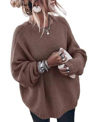 SAUKOLE Oversized Mock Neck Batwing Sleeve Sweater