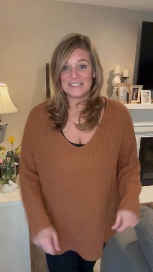 A classic staple sweater! Size up for off the shoulder look