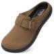 JOINFREE Wide Suede Diabetic Clogs for Women, Brown, Size 10