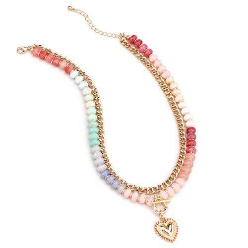 Mikovivi Chunky Beaded Heart Necklace