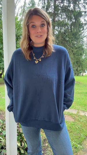 GKBK Oversized Mock Neck Fleece Sweatshirt