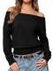 AUMORA Off The Shoulder Knit Pullover Sweater