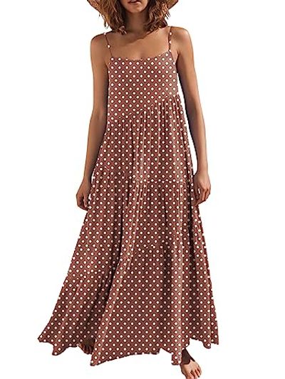 ANRABESS Sleeveless Boho Linen Maxi Sundress