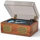 MANGOSTAN Retro Portable Bluetooth CD Player, Red Teak