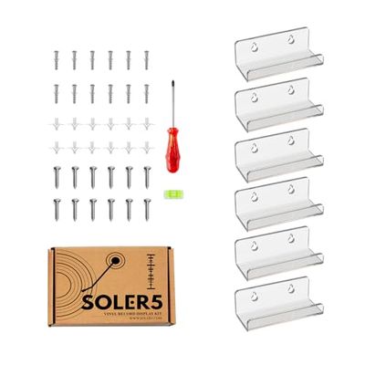 SOLER5 Acrylic Vinyl Record Wall Mount Holders, 6-Pack