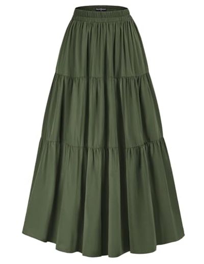 Scarlet Darkness Tiered Flowy Maxi Skirt