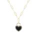 Jovialpixie 14K Gold-Plated Black Heart Locket Necklace