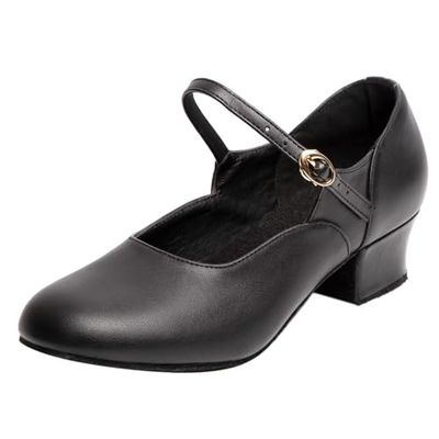 ARCLIBER Women's Character Dance Shoes, Black