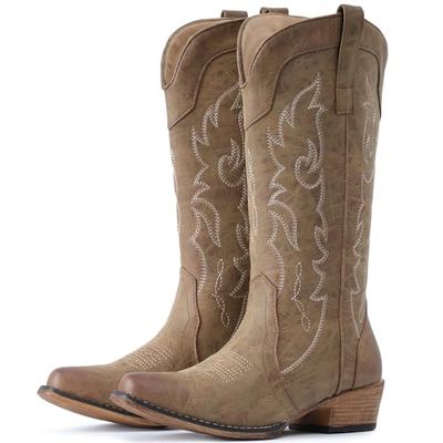 IUV Women's Embroidered Western Cowboy Boots