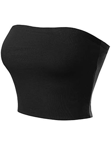 MixMatchy Strapless Bandeau Tube Top, Black