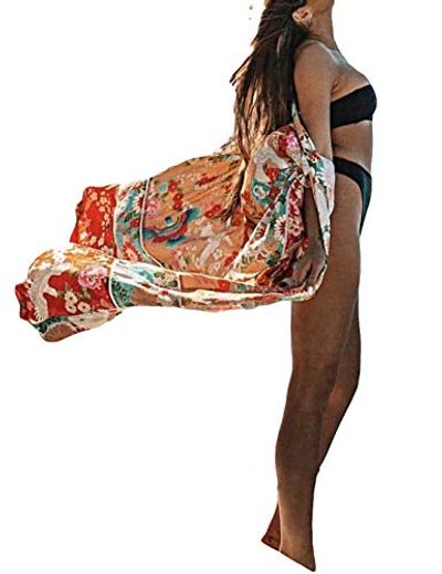 Eddoyee Loose Beach Kaftan Swimsuit Cover-Up