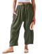 TARSE Linen Wide-Leg Drawstring Pants with Pockets