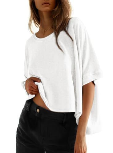Dokotoo Oversized Short Sleeve Crop Tee, White
