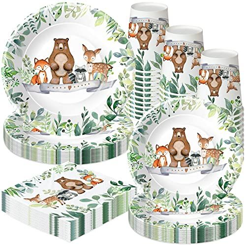 HIPVVILD Woodland Baby Shower Party Supplies