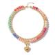 IQIC Chunky Beaded Heart Pendant Necklace
