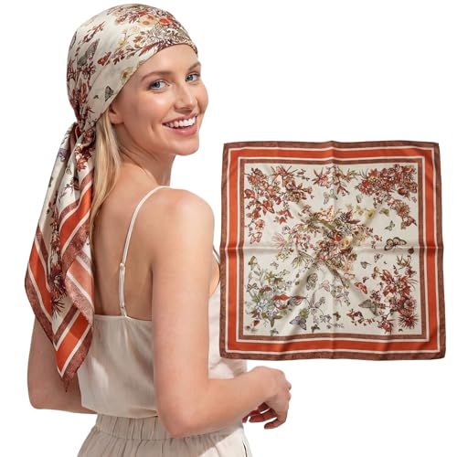 RIIQIICHY Printed Square Head Scarf for Women