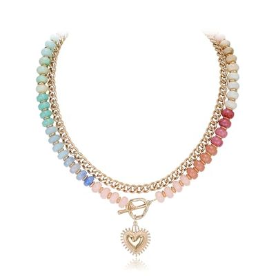 BriLove Heart Pendant Choker Necklace
