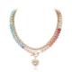 BriLove Heart Pendant Choker Necklace