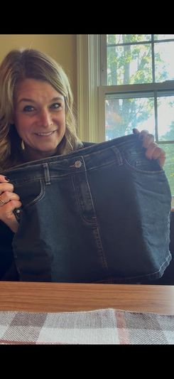 ELLEVEN Denim Mini Skort with Shorts, Vintage Blue, Large
