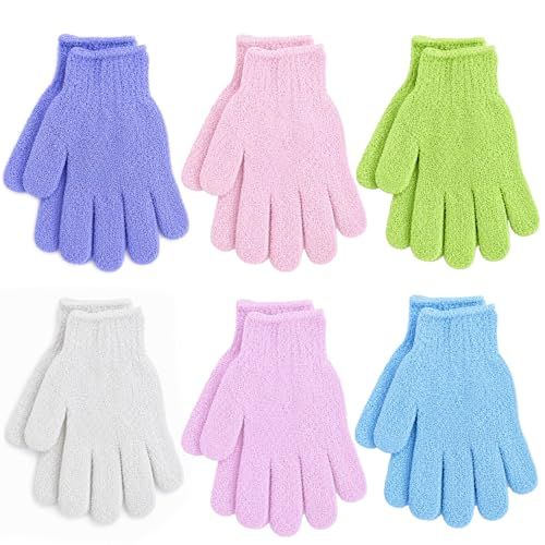 12 Pcs Exfoliating Gloves, Exfoliating Body Scrubber Exfoliator, Korean Exfoliating Mitt, Dead Skin Remover, Exfoliate Bath Shower Gloves, Moroccan Hand Body Scrub Mitt, Loofah Wash Cloth Washcloth