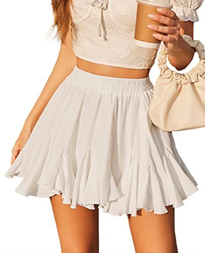 Avidlove High-Waist Ruffle Skater Skirt