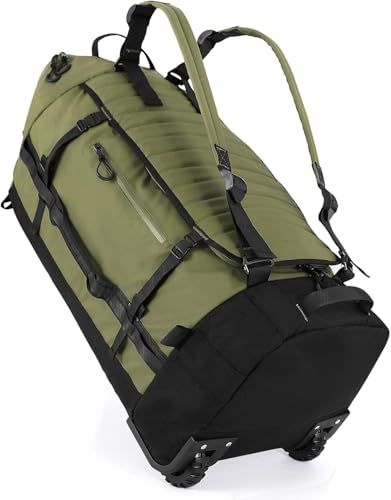 XWFB Rolling Duffle Bag with Wheels, 86L, Green