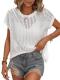 Bellcoco Crochet Cap Sleeve Beach Cover-Up Top, White, Small