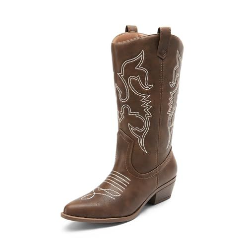 DREAM PAIRS Women's Western Cowgirl Boots