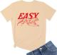 Easy Tiger Funny Graphic V-Neck Tee, Khaki