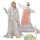 Teglu Wearable Electric Heated Blanket with Sleeves and Foot Pocket, Light Grey