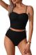 Pink Queen Ruched Crop-Top High-Cut Bikini Set