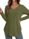 NORACORA V-Neck Side-Split Tunic Top