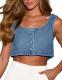 Orchidays Reversible Denim Crop Tank Top