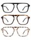 AMOMOMA 3-Pack Square Aviator Blue Light Readers