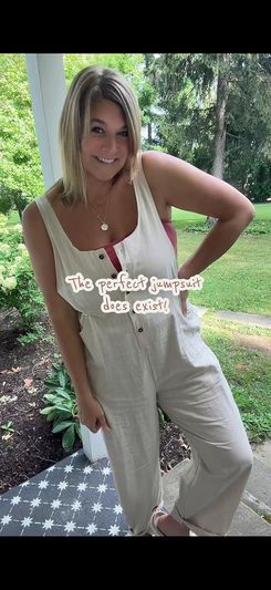 Yeokou Women's Linen Cotton Overalls Jumpsuit