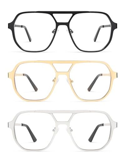 AMOMOMA Retro Aviator Blue Light Reading Glasses