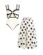 FLAXMAKER Polka Dot One Piece Swimsuit with Skirt