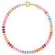 HAXIYA Boho Rainbow Gemstone Beaded Choker Necklace