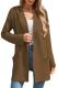Cakulo Long Hooded Open-Front Cardigan, Camel