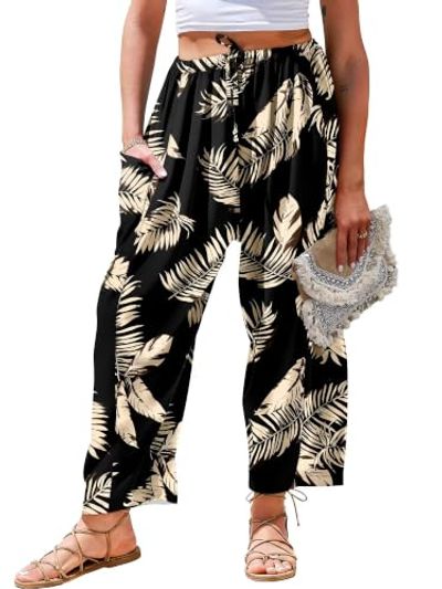KISSMODA Wide-Leg Drawstring Palazzo Pants