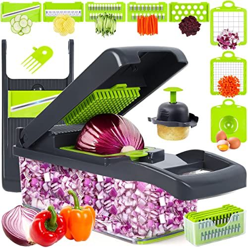 RAIQEE 10-in-1 Vegetable Chopper and Mandoline Slicer
