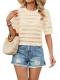 Bellcoco Crochet Short Sleeve Crop Top