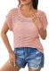 Pink Queen Crochet Cap Sleeve Knit Beach Cover-Up