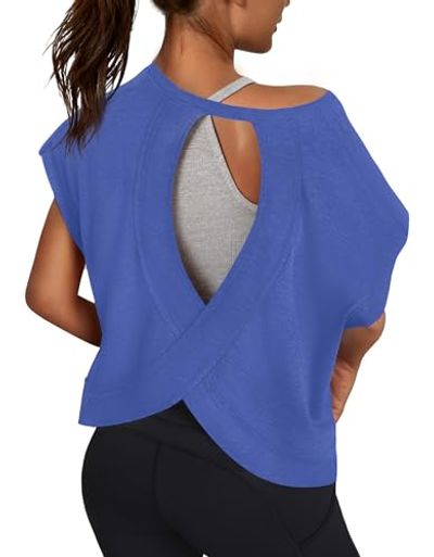 3rd Hill Open-Back Short-Sleeve Workout Crop Top