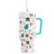 Meoky 40 oz Christmas Tumbler with Handle and Straw