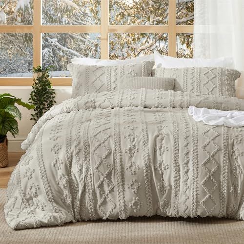 Bedsure Tufted Boho Comforter Set, King, 3-Piece